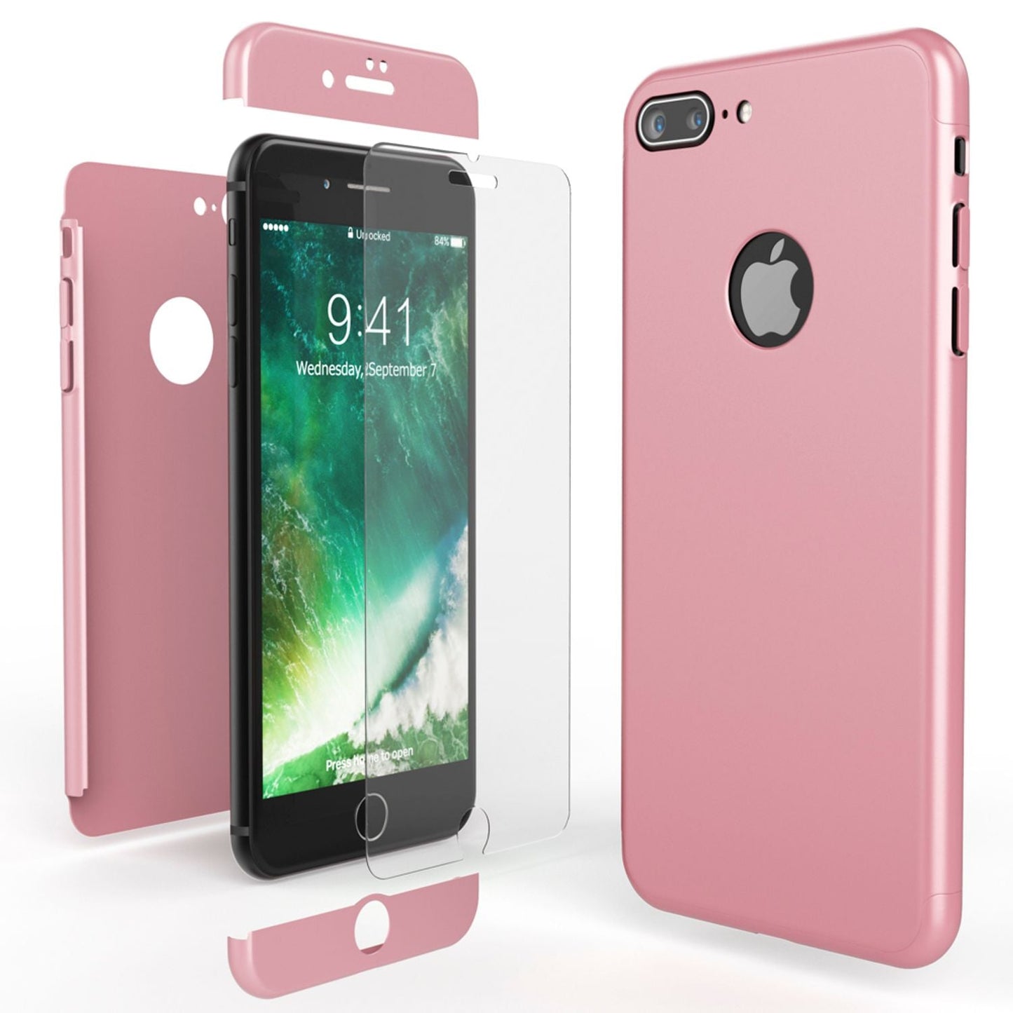 Apple iPhone 7 Plus Rundum Handy Hülle mit Displayschutz von NALIA, 360° Case
