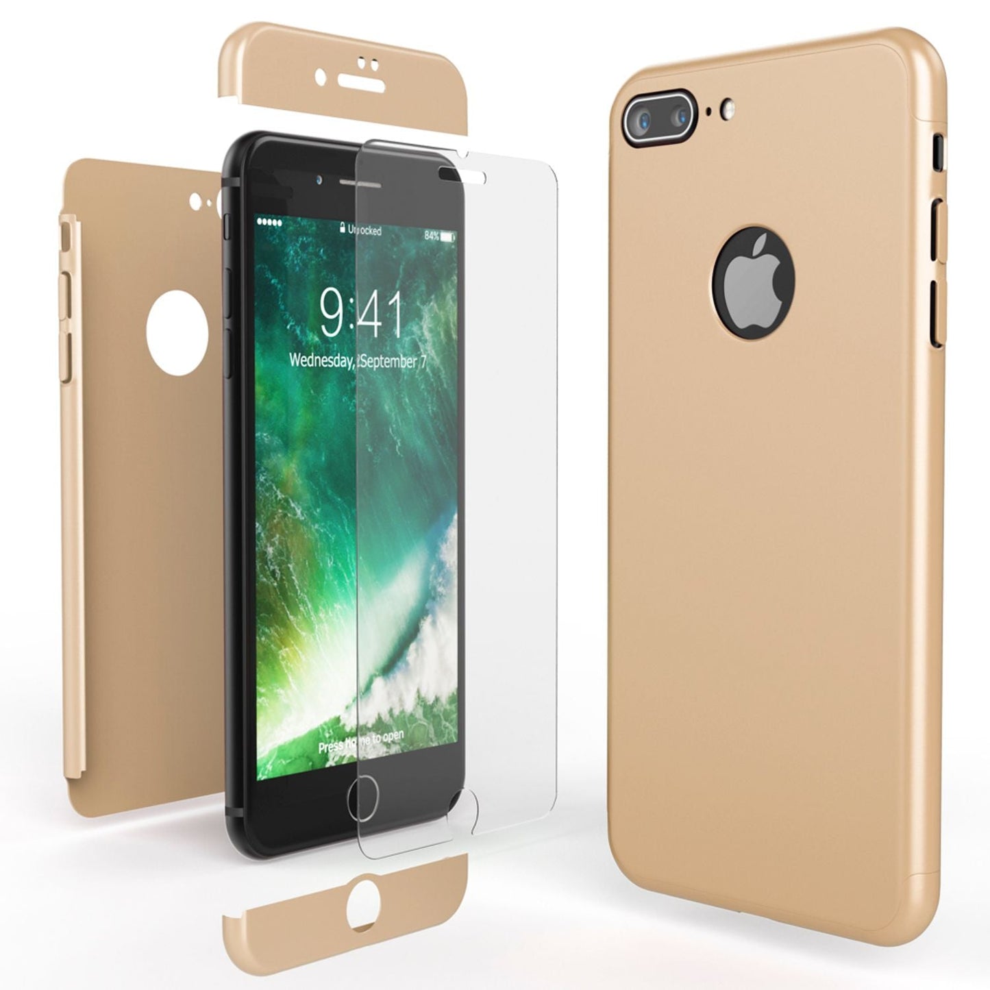 Apple iPhone 7 Plus Rundum Handy Hülle mit Displayschutz von NALIA, 360° Case