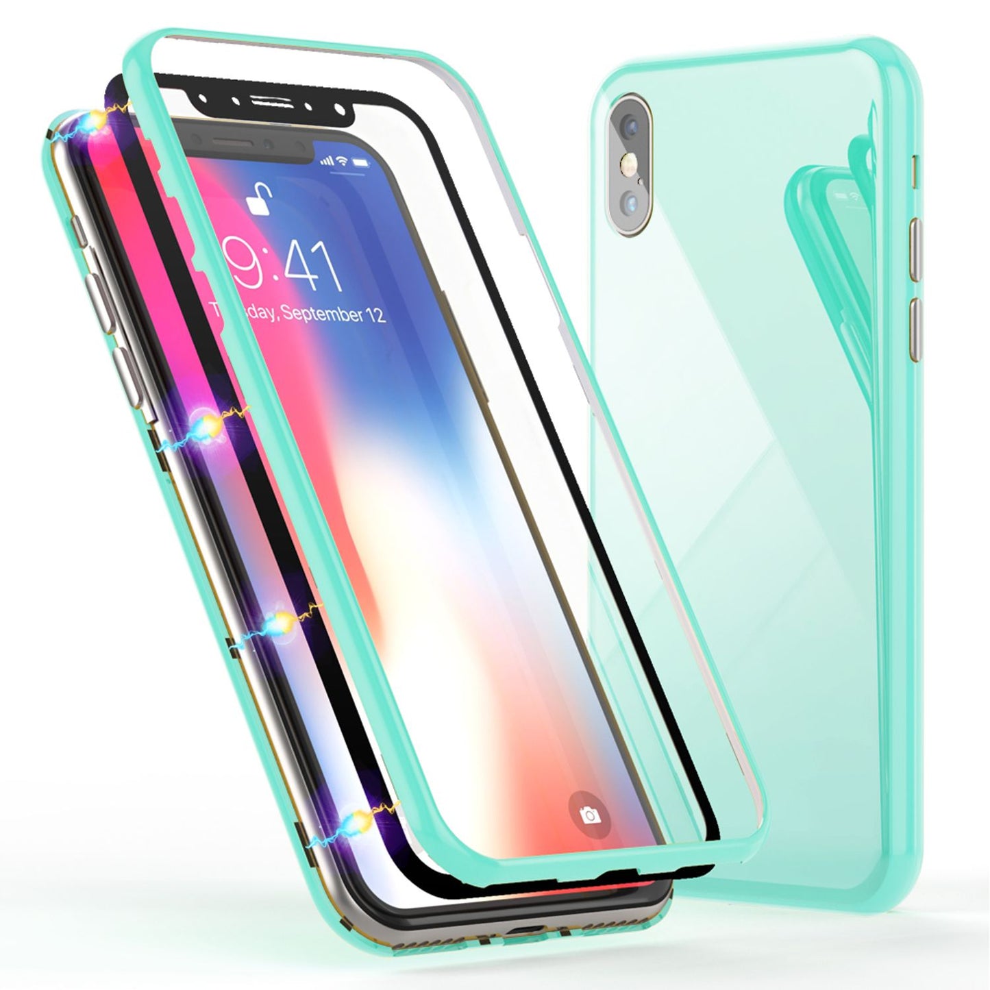 NALIA 360° Magnetic Case for iPhone XS Max, Slim Hard Case with Screen Protection