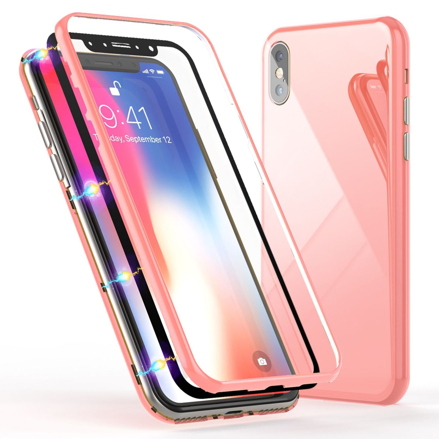 NALIA 360° Magnetic Case for iPhone XS Max, Slim Hard Case with Screen Protection