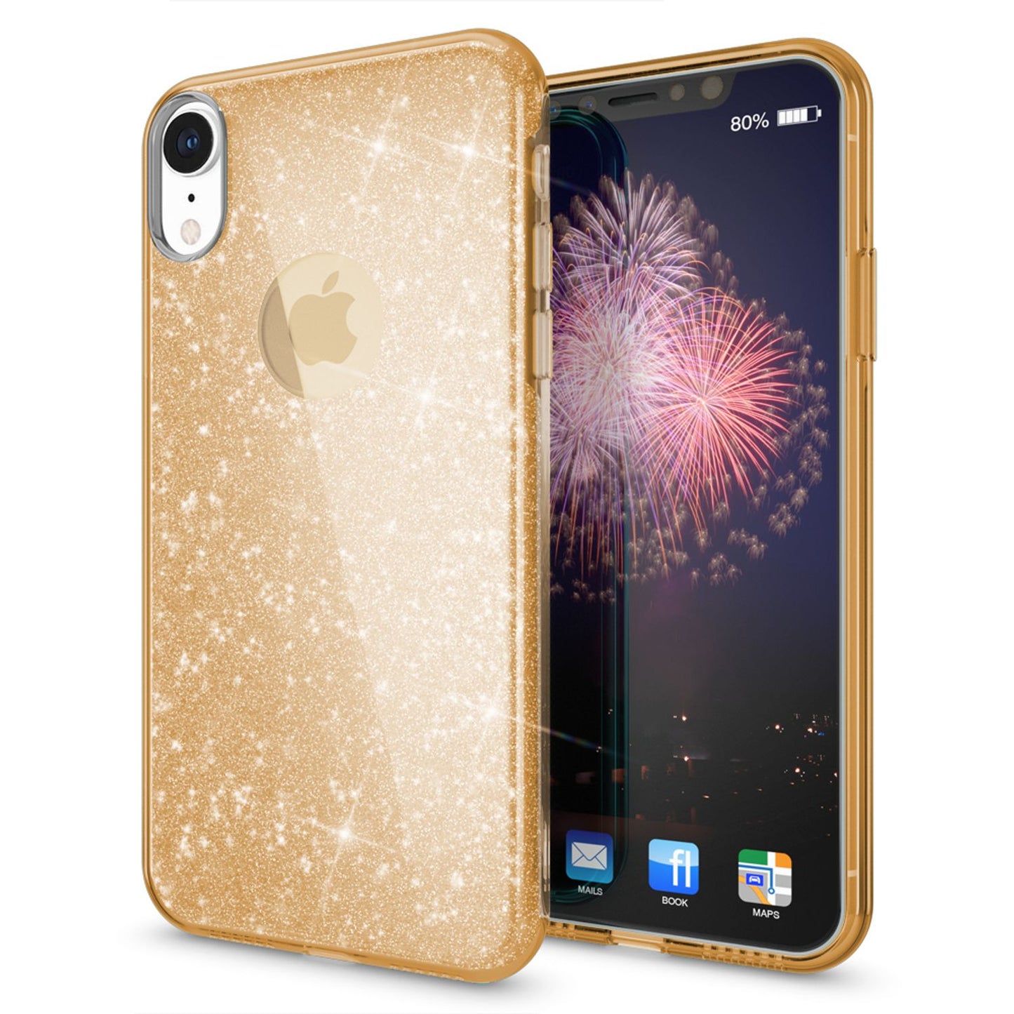 NALIA Case for iPhone XR, Glitter Ultra-Slim Silicone Phone Case Back Cover