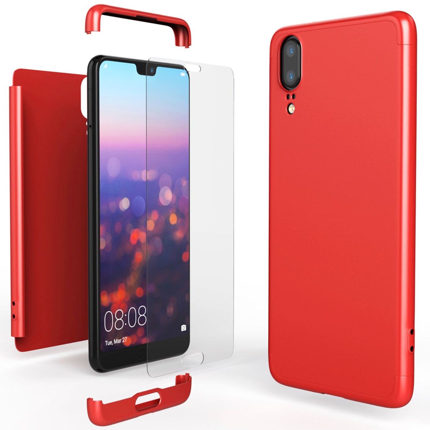 Huawei P20 360 gráðu símahulstur með skjávörn frá NALIA, 360° hulstur