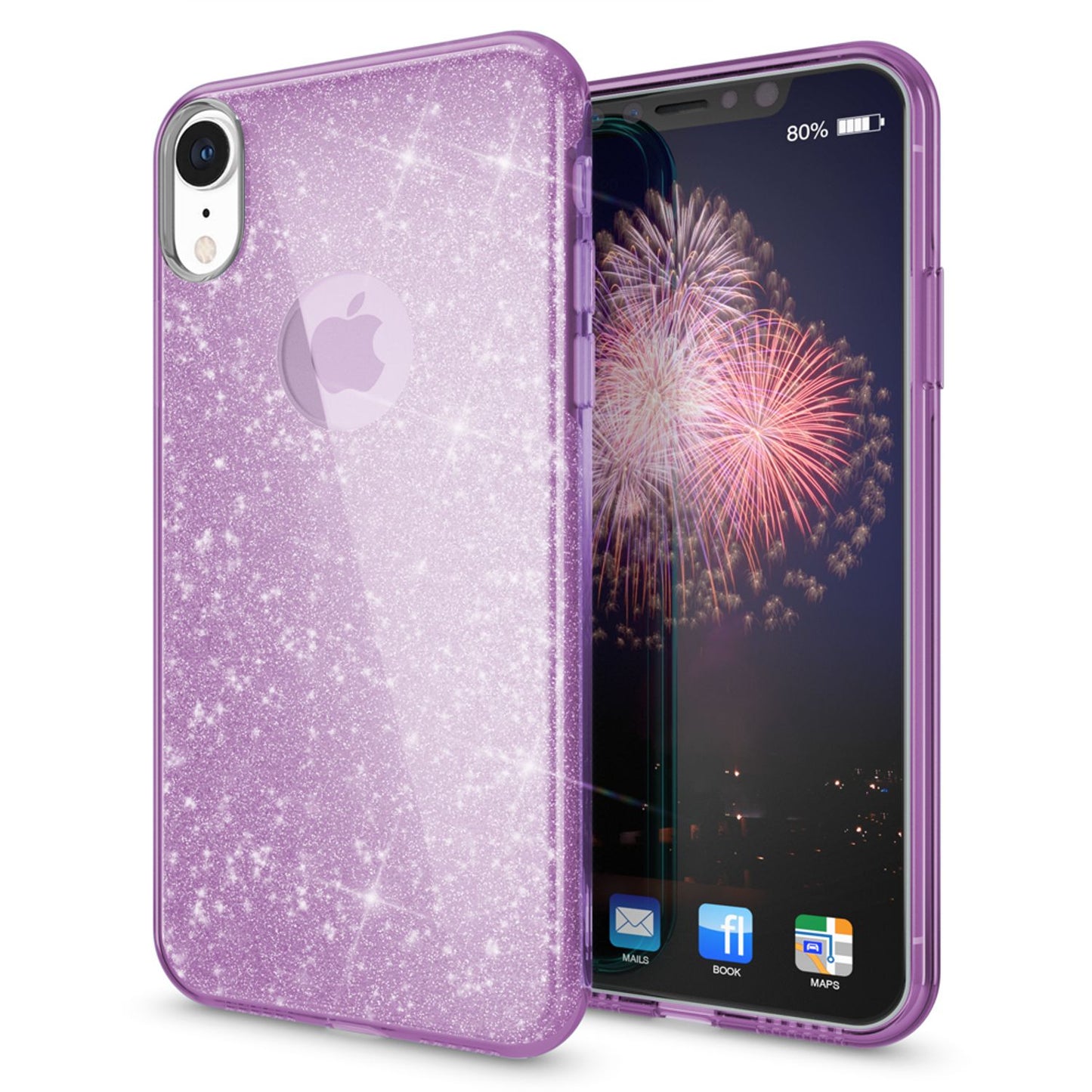 NALIA Case for iPhone XR, Glitter Ultra-Slim Silicone Phone Case Back Cover