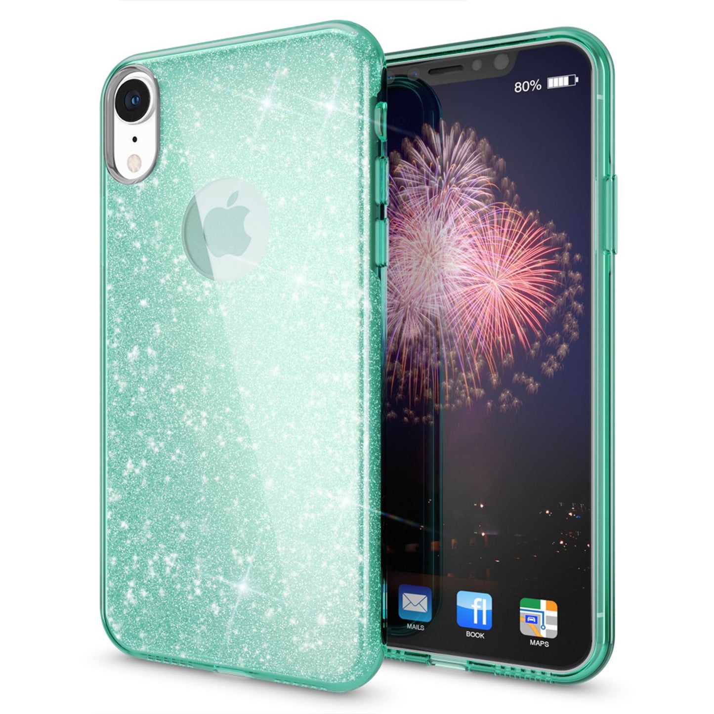 NALIA Case for iPhone XR, Glitter Ultra-Slim Silicone Phone Case Back Cover