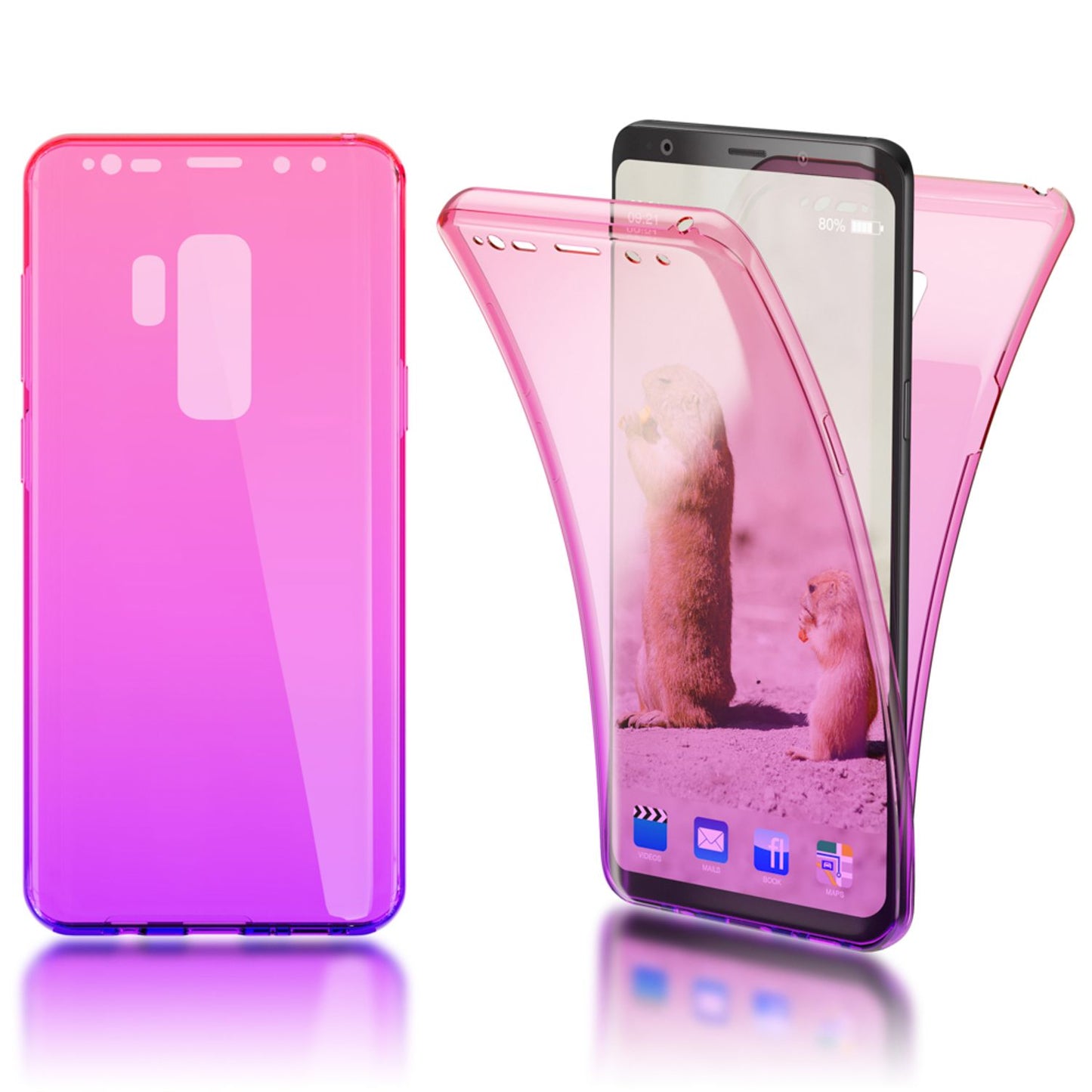 Samsung Galaxy S9 Plus 360 Degree Phone Case by NALIA, Full Cover Front and Back