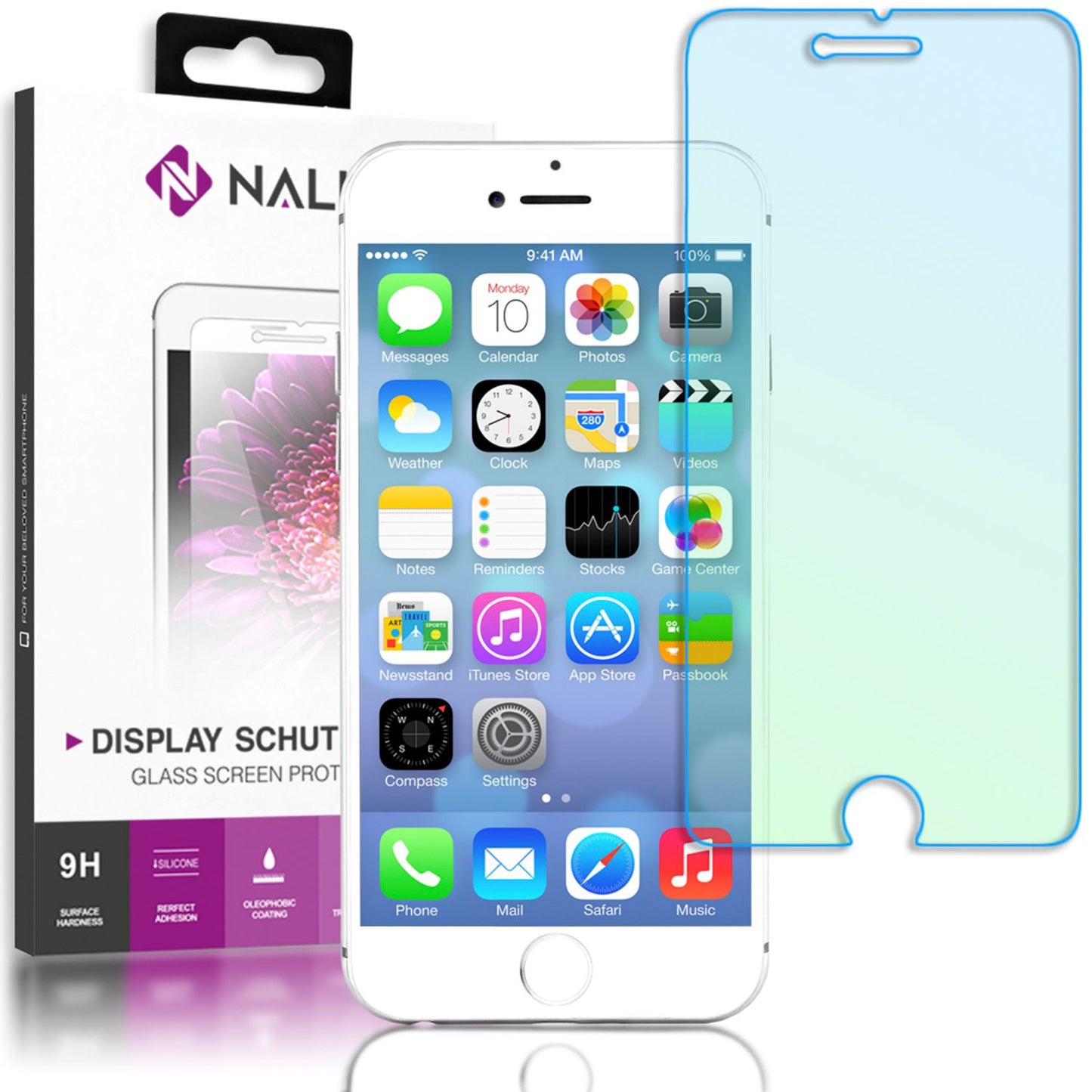 NALIA tempered glass screen protector for Apple iPhone 7 Plus / 8 Plus, 9H glass film