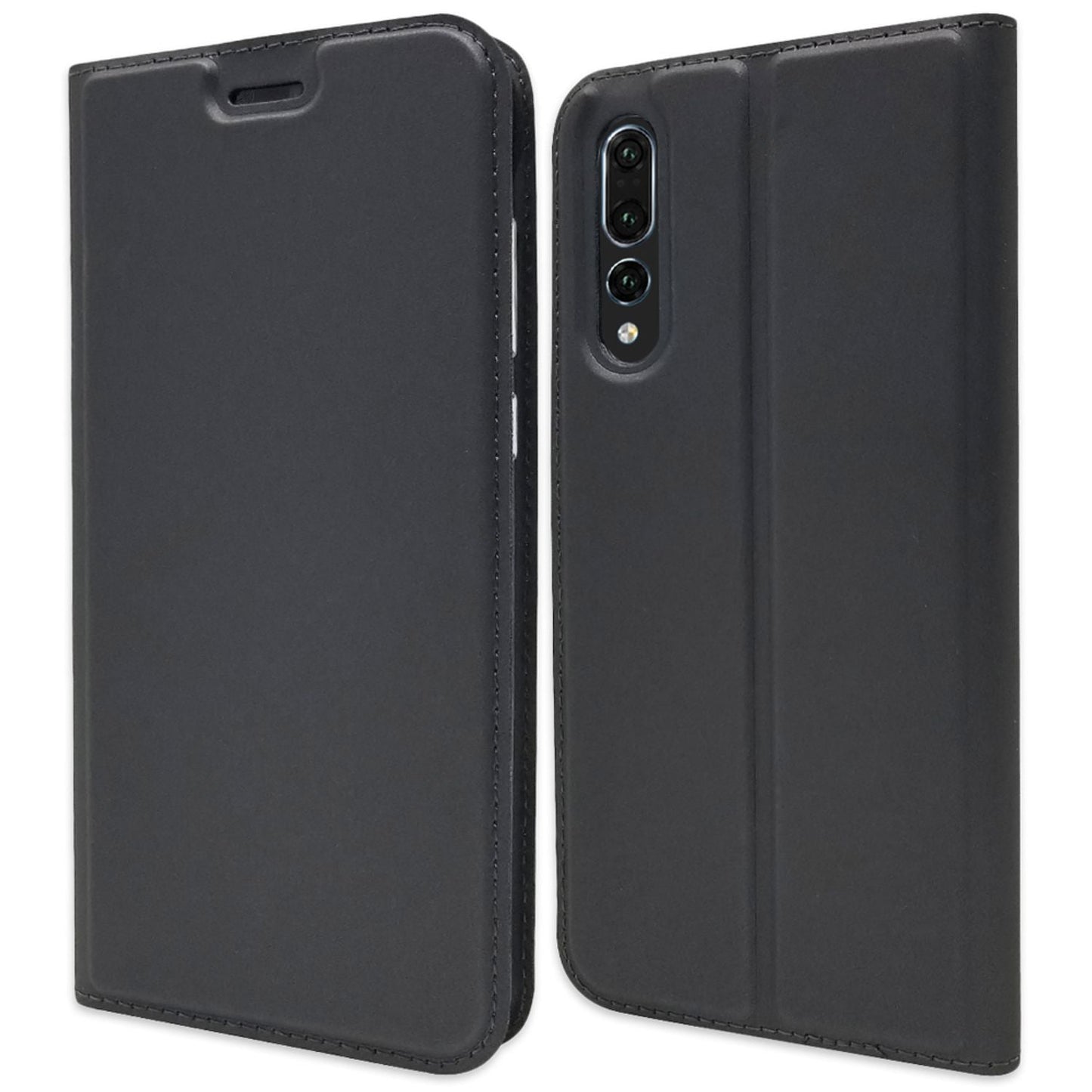 NALIA Hülle für Huawei P20 Pro, Slim Kickstand Handyhülle Flip Case Kunstleder