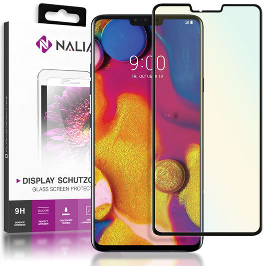 NALIA Schutzglas für LG V40 ThinQ, 3D Full Cover Displayschutz Handy Glas Folie