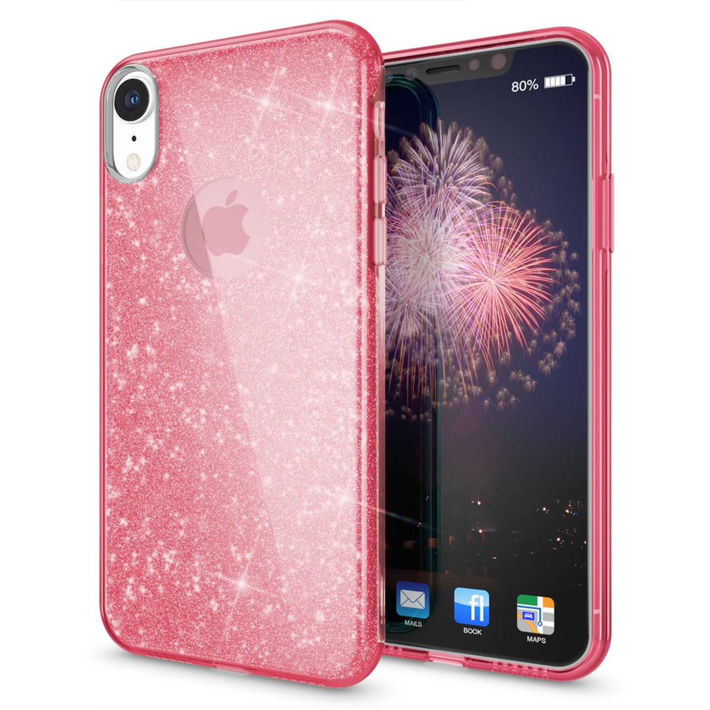 NALIA Case for iPhone XR, Glitter Ultra-Slim Silicone Phone Case Back Cover