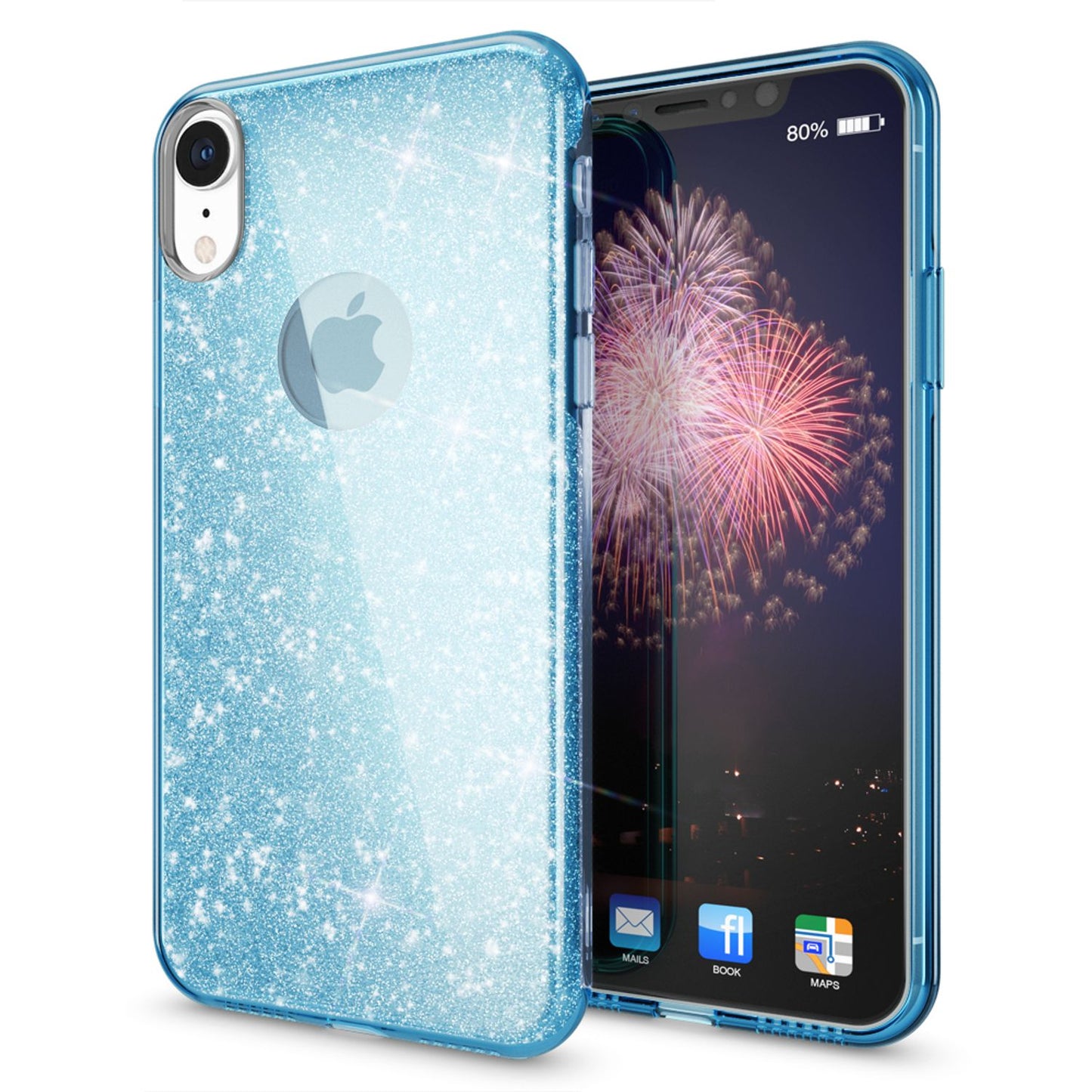 NALIA Case for iPhone XR, Glitter Ultra-Slim Silicone Phone Case Back Cover