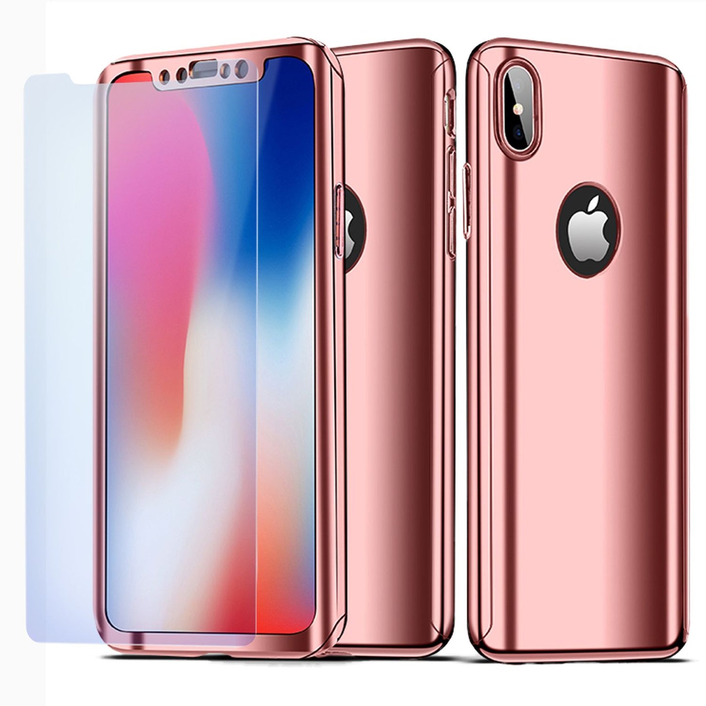 NALIA 360 Grad Handy Hülle für Apple iPhone XS Max, Full Cover & Schutzglas Case