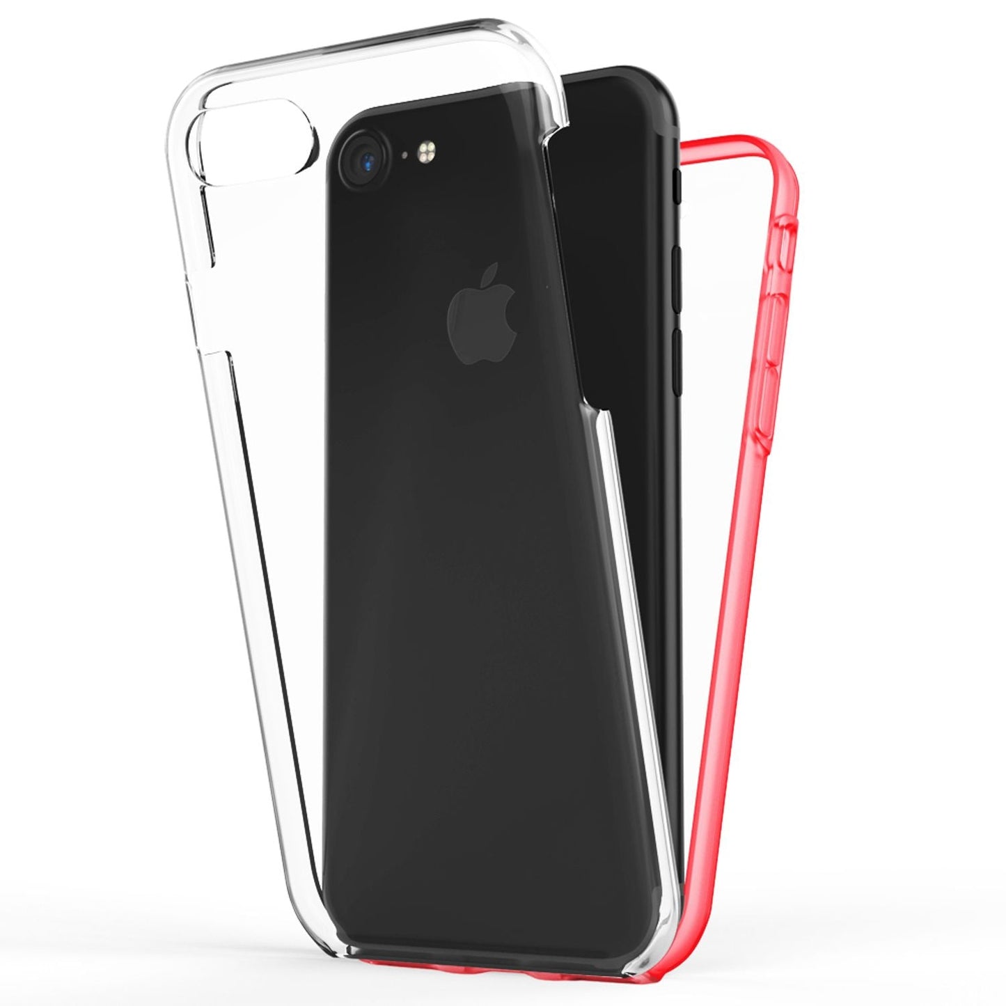 NALIA 360° Handy Hülle für iPhone SE 2022 / SE 2020 / 8 / 7, Case Cover Schutz