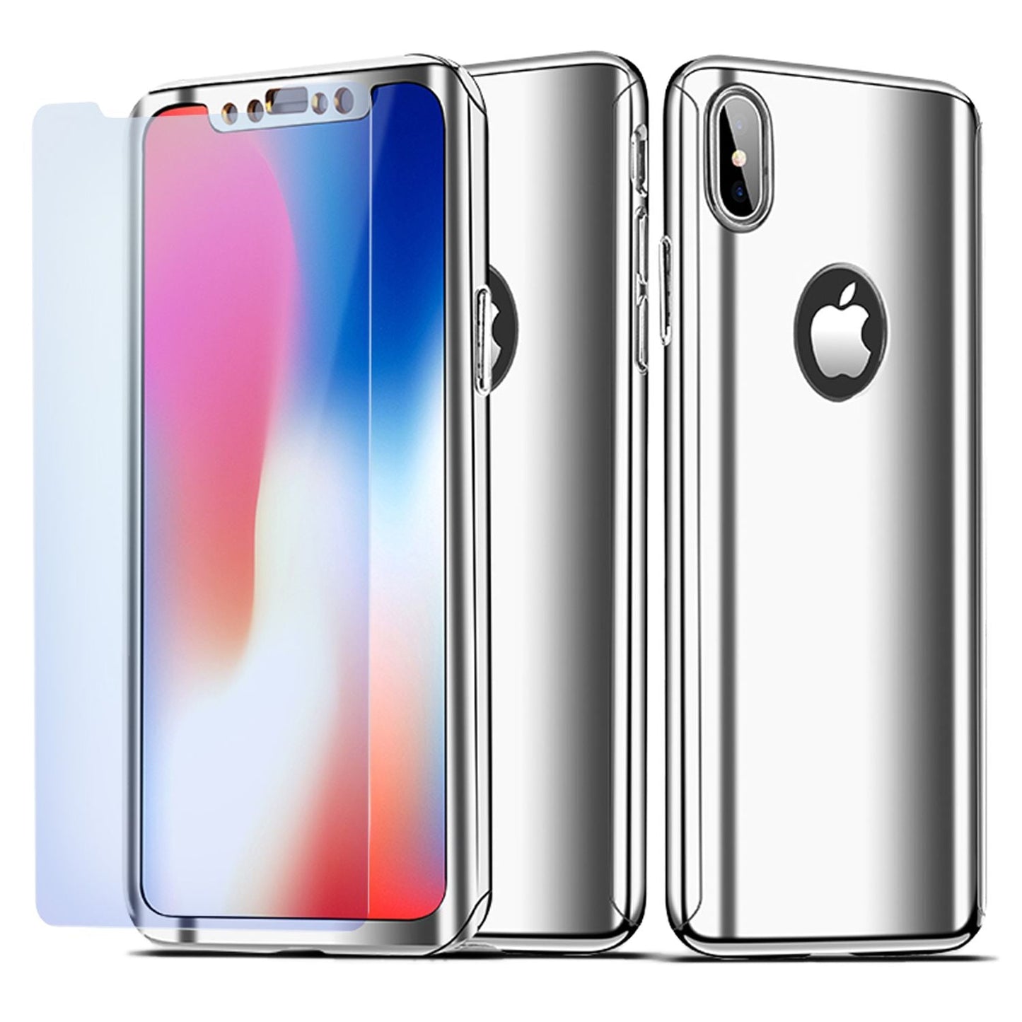 NALIA 360 Grad Handy Hülle für Apple iPhone XS Max, Full Cover & Schutzglas Case