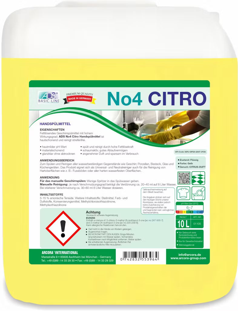 Arcora No4 Citro hand dishwashing liquid