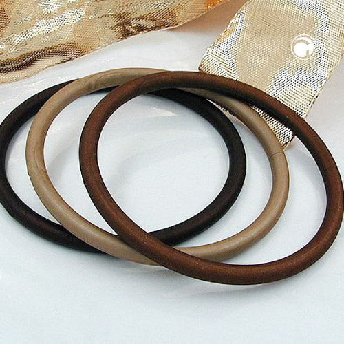 Armbönd 75x15mm hringasett með 3 plasthringjum í mismunandi brúnum mattlitum