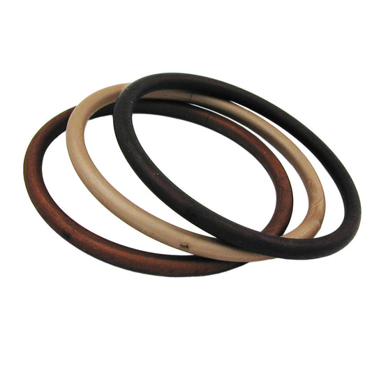 Armbönd 75x15mm hringasett með 3 plasthringjum í mismunandi brúnum mattlitum