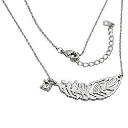 Chain 34x11mm metal pendant feather anchor chain rhodium-colored 42cm