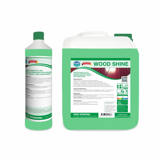 Arcora WOOD SHINE MIXING CARE FOR THE MAINTENANCE CLEANING OF SEALED WOOD, PARQUET AND LAMINATE FLOORS