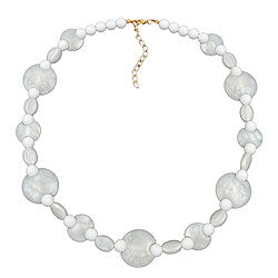 Chain 18mm and 23mm discs plastic wax white and pearls white 50cm