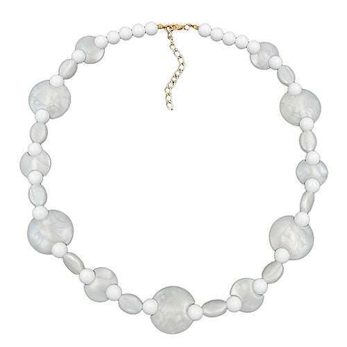 Chain 18mm and 23mm discs plastic wax white and pearls white 50cm