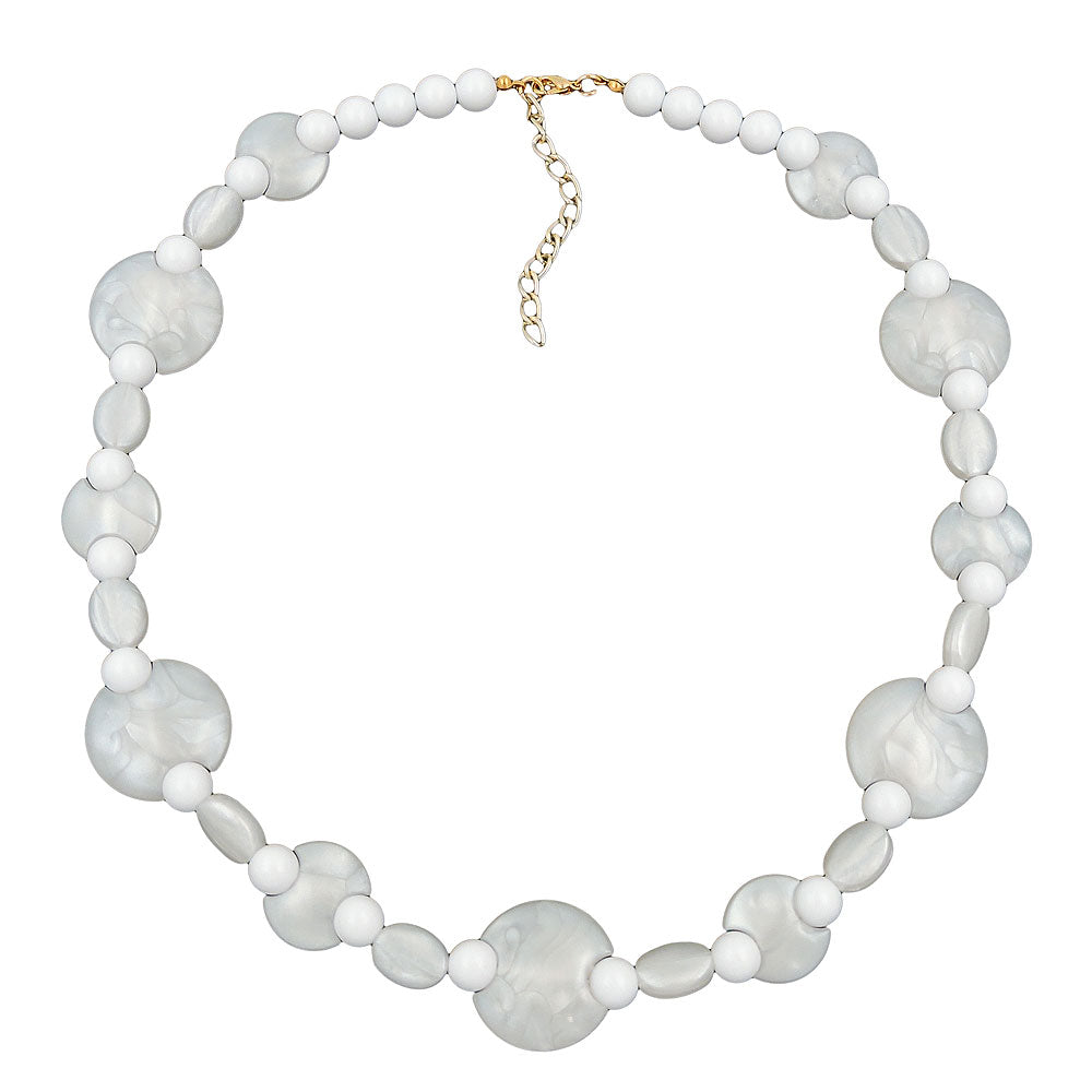 Chain 18mm and 23mm discs plastic wax white and pearls white 50cm