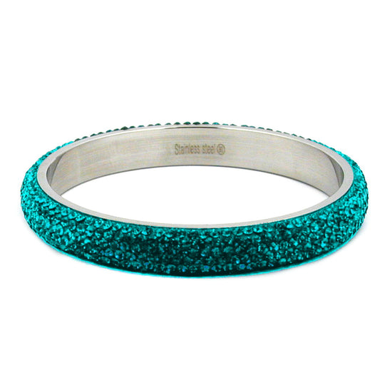 Armband 77x10mm málmur með 6 röðum af tyrkisbláum glersteinum