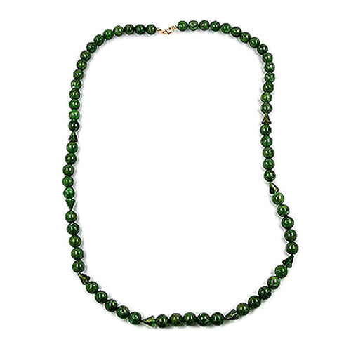 Chain 12mm beads plastic green-gold-marbled 90cm