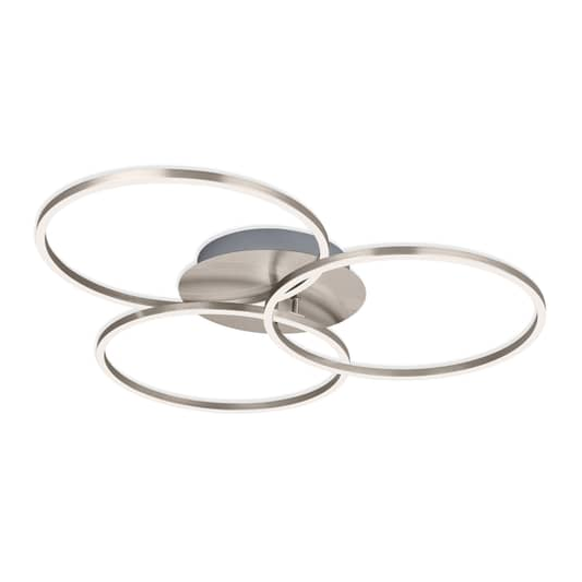 B-flokks Briloner loftlampi Rammaloftlampi Ring Switch Dim Nickel 3 ljós 972 