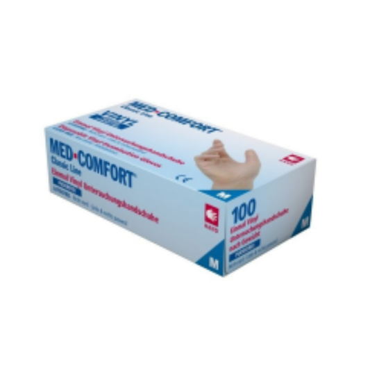 Auslaufartikel: MED-COMFORT, Vinyl-Untersuchungshandschuh, puderfrei, weiß, Gr. XXL | Box (100 Stück)