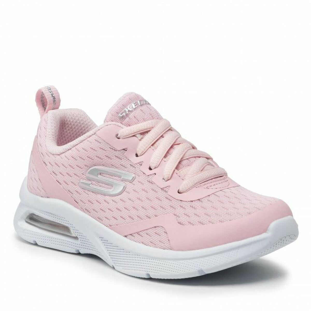 Skechers Microspec Max íþróttaskór fyrir börn í bleikum lit.