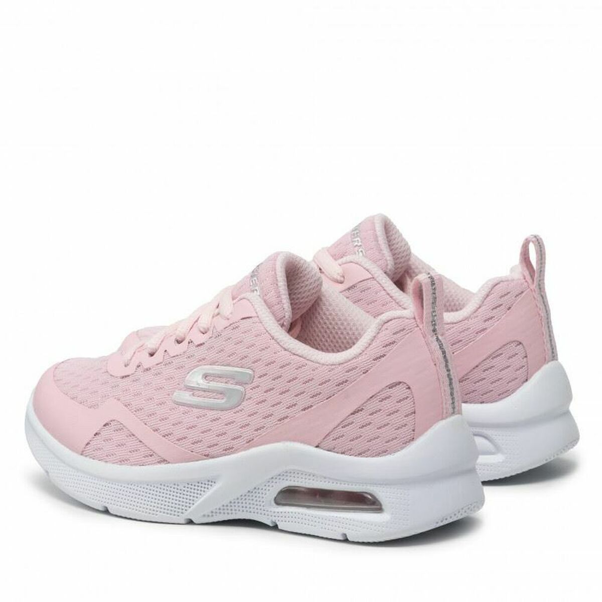 Skechers Microspec Max íþróttaskór fyrir börn í bleikum lit.