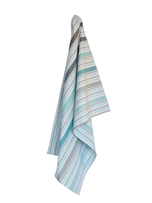 Geschirrtuch Streifen azur/grau