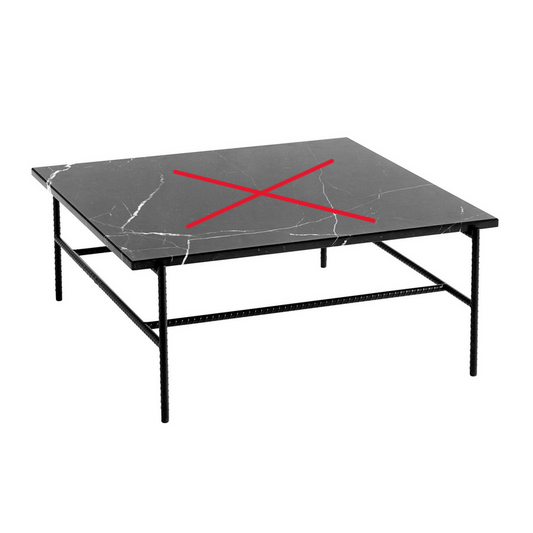 B-grade HAY Rebar coffee table, marble table, designer living room table, black, defective.