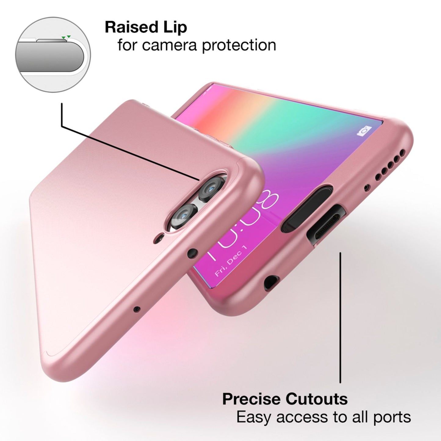 Huawei Honor View 10 360° all-around phone case with screen protector by NALIA