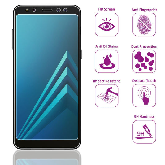 NALIA 2 Pack Display Schutzglas für Samsung Galaxy A8 (2018), Handy Glas Schutz