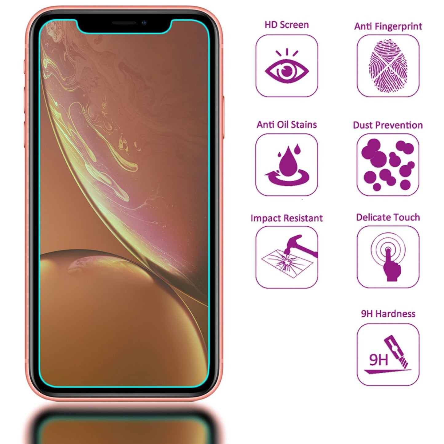 NALIA 2 Pack Schutz Glas für iPhone 11 / iPhone XR, Handy Display Schutz Folie