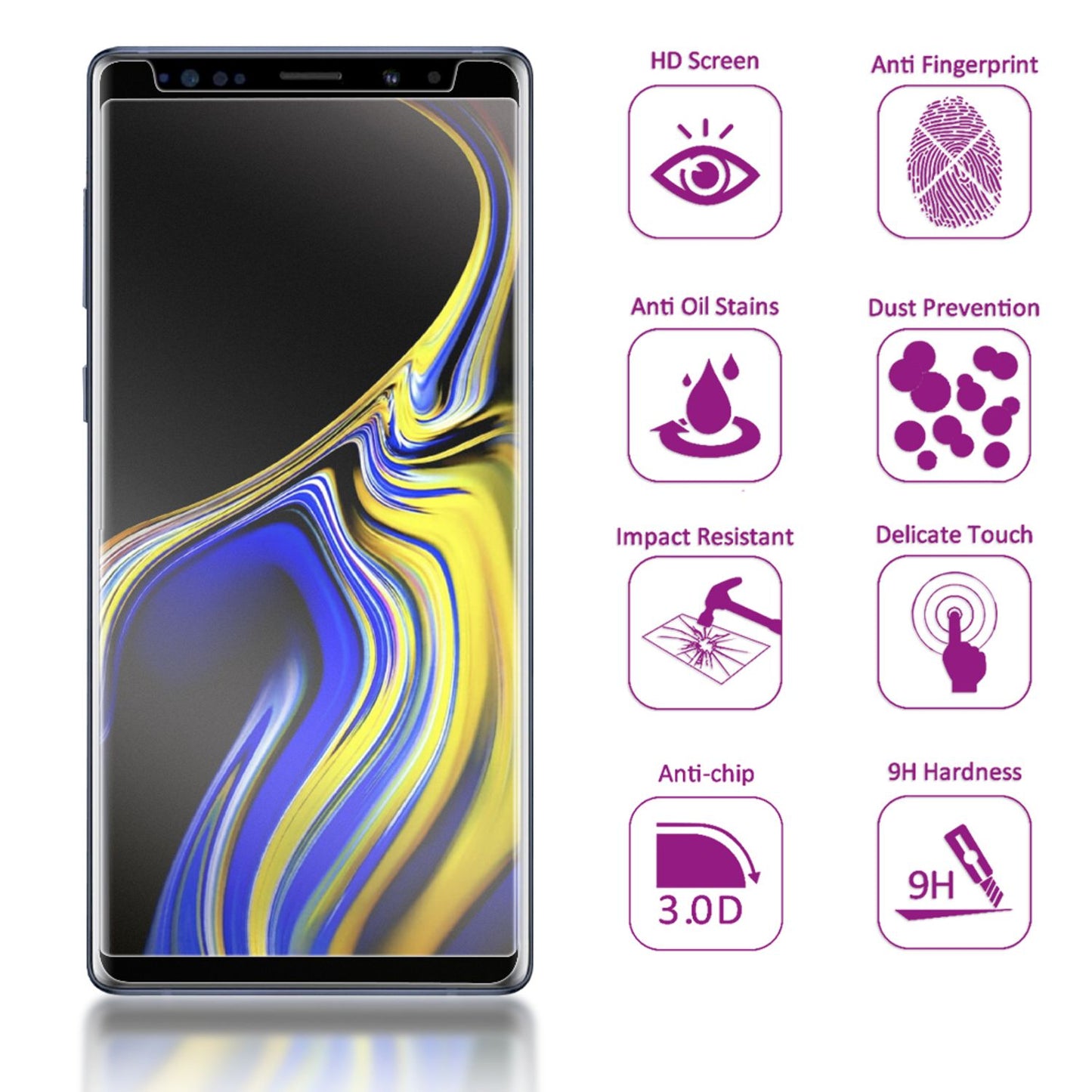NALIA Privacy Screen Protector for Samsung Galaxy Note 9, Anti-Spy Privacy Glass