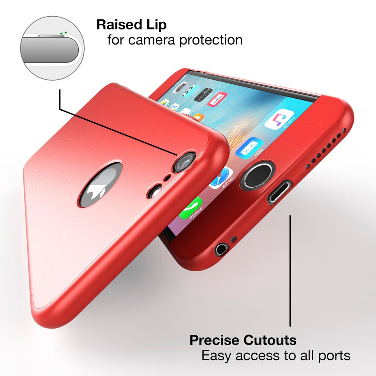 iPhone 6 Plus Hülle Rundum Handyhülle mit Displayschutz von NALIA, 360° Case