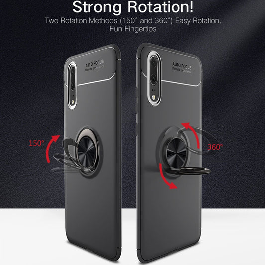 NALIA Ring Hülle für Huawei P20, Schutz Cover Magnetisch Silikon Handy Case