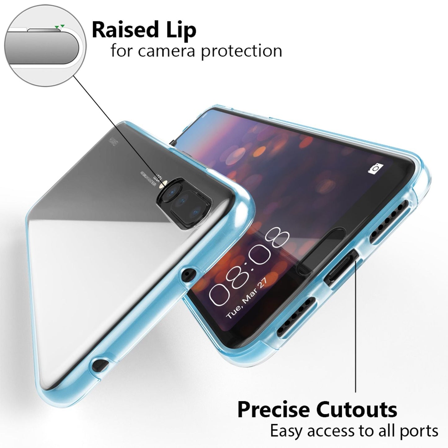 NALIA 360 Grad Handy Hülle für Huawei P20 Pro, Full Cover Case Displayschutz