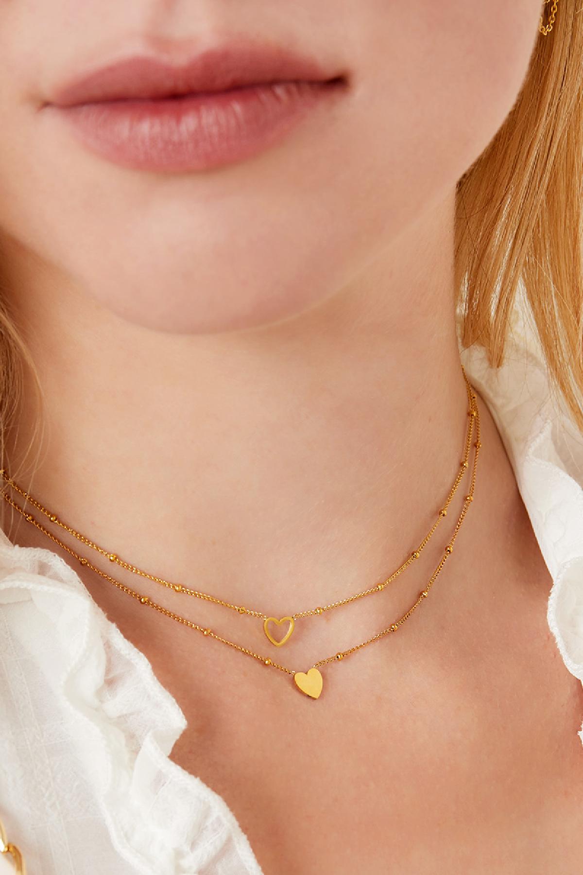 Minimalistisches Halskettenherz Goldfarbe Edelstahl