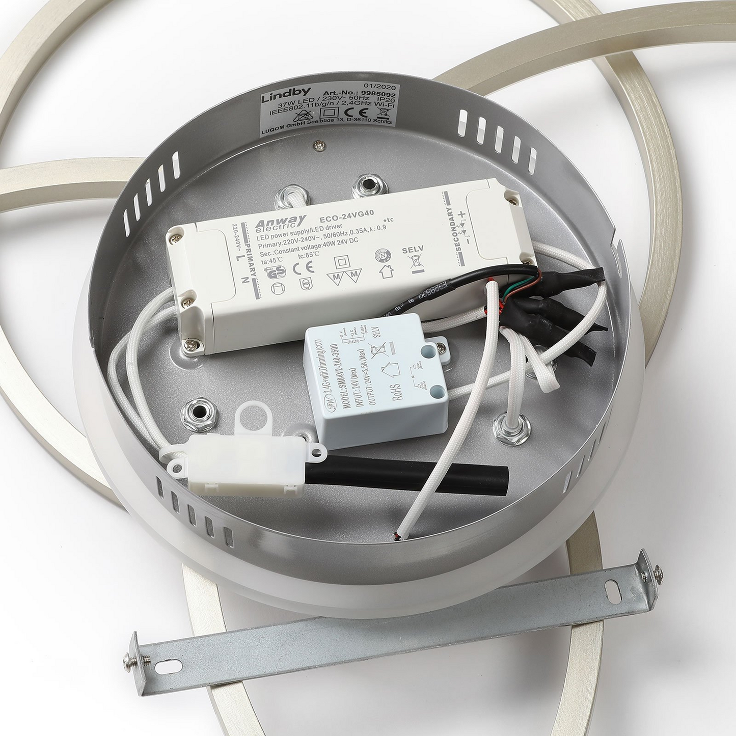 B-Ware Lindby Smart Tula Led Deckenlampe Deckenlampe Lampe Leuchte 40 W Nickel Licht411