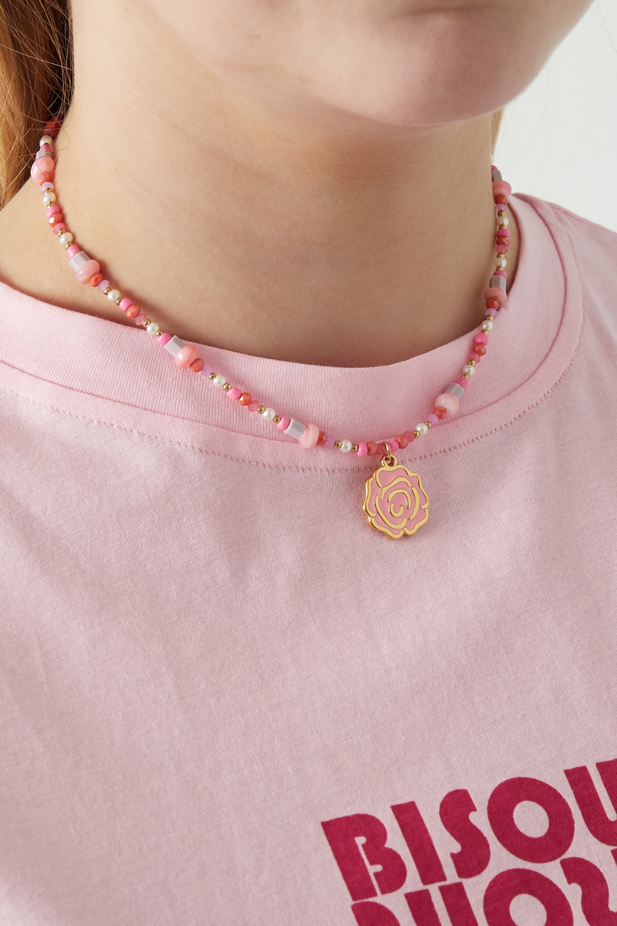 Perlenrosenkette - Rosa- und