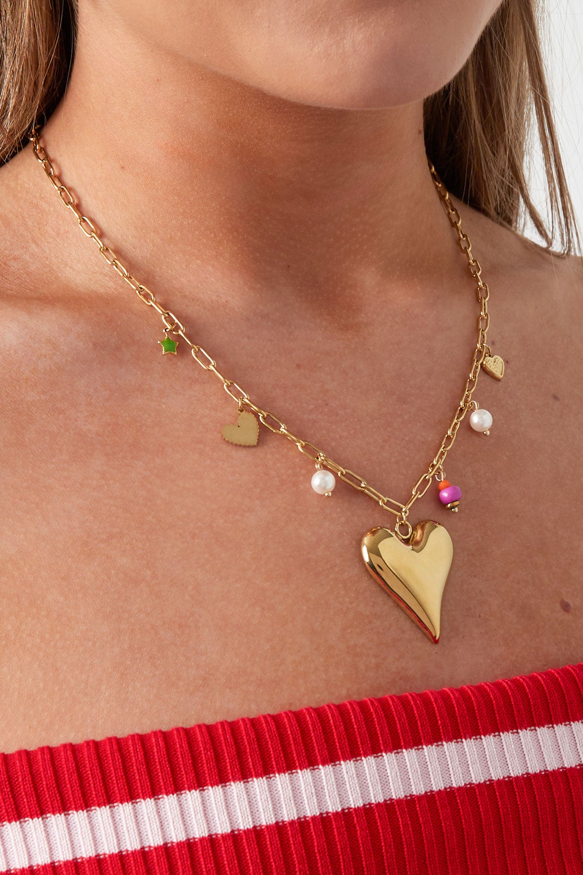 Charm-Halskette „Love Moment“ – Goldfarben