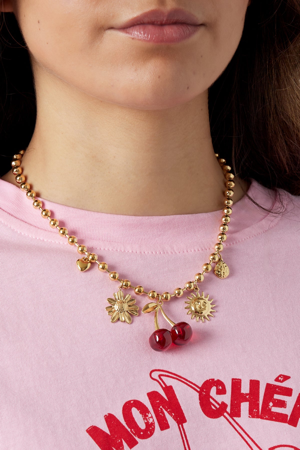 Cherry Crush Halskette - Goldfarben