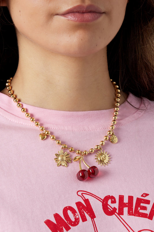 Cherry Crush Halskette - Goldfarben