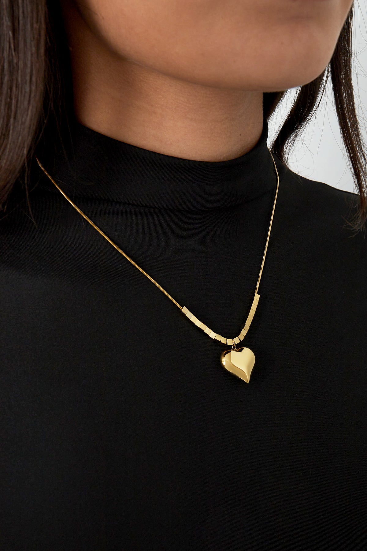 Trendy Herzkette - Goldfarben