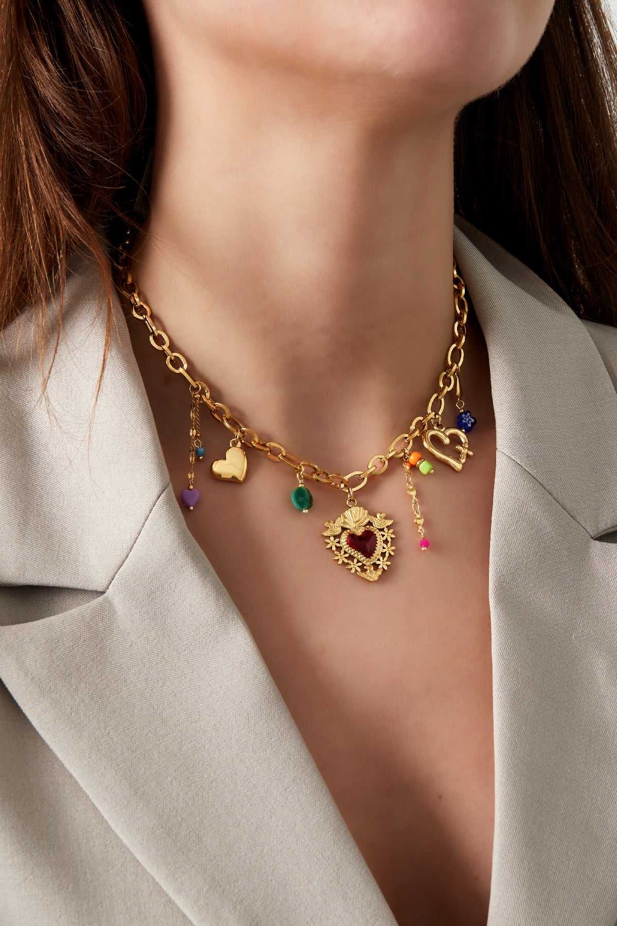 Charm-Halskette Milagros Herz