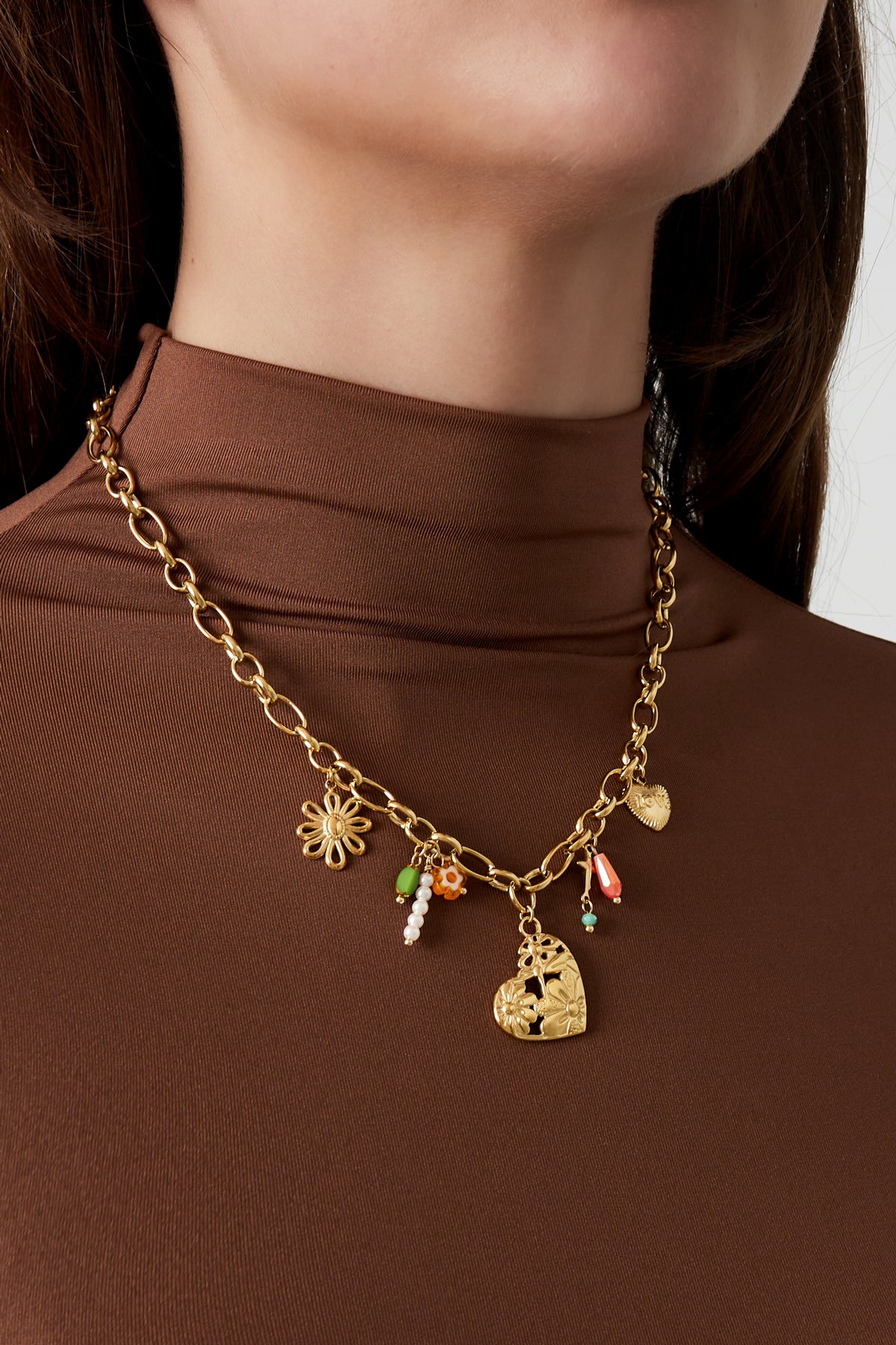 Charm-Halskette „Mein Liebhaber“ – Goldfarben