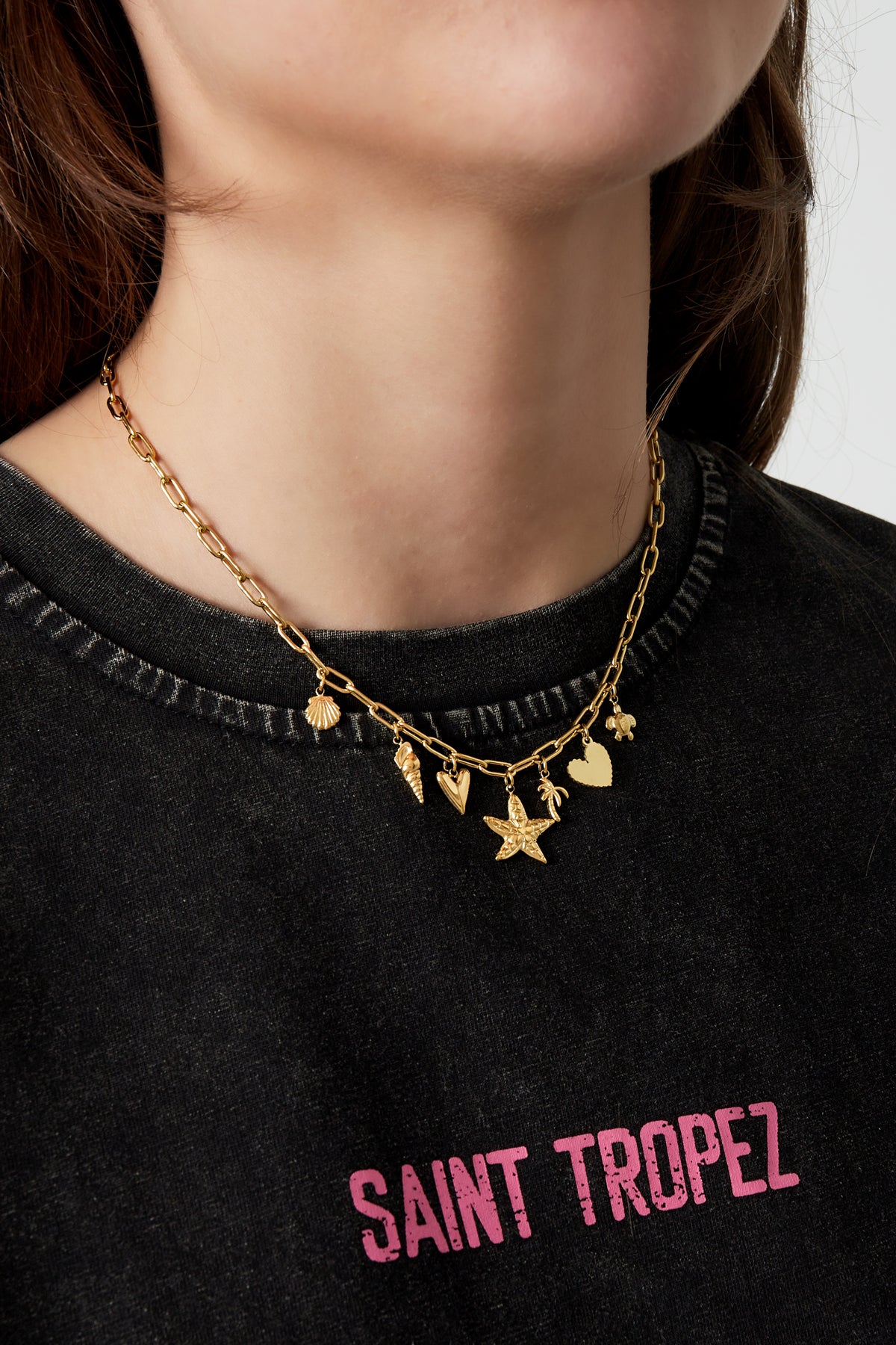 Halskette mit Beach-Babe-Anhänger – Farbe Gold